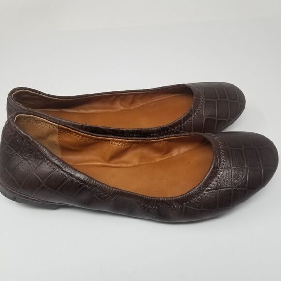 Lucky Brand Brown Faux Alligator Print Ballerina Flats. Size 8.5 M. - Picture 7 of 14